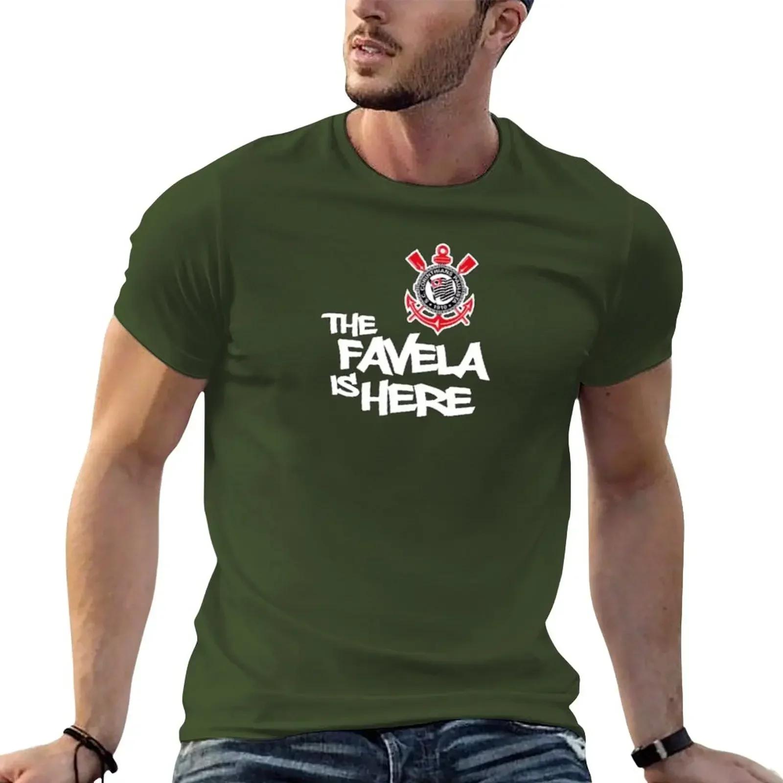 

Camisa do Corinthians The favela is here T-Shirt sports fans plain fitted t shirts for men 4XL