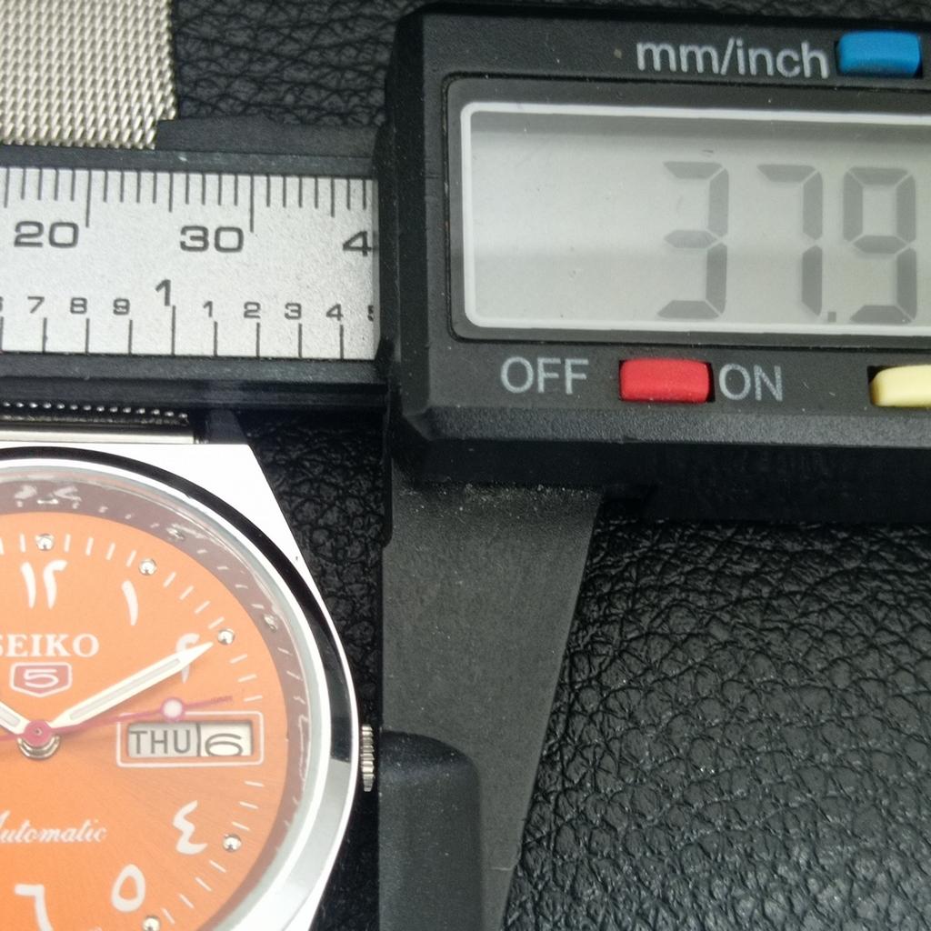 AUTOMATIC VINTAGE REFURBISHED SEIKO 5 6309A JAPAN MENS ORANGE WATCH a442573-1