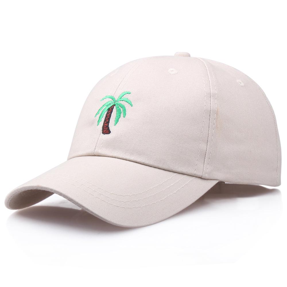 Men's Palm Tree Embroidery Baseball Cap Women Boy Coconut Tree Snapback Hip Hop Caps Outdoor Curved Black Cotton Dad Hat