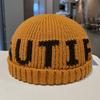 Autumn and winter new landlord hat letter embroidery knitted hat Internet celebrity fashion simple wool hat warm cold hat