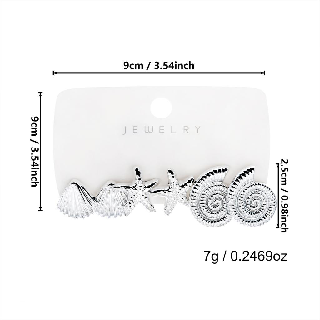 New Ocean Resort Style Starfish, Shell, and Conch Earring Set for Women - Exquisite and Elegant Best-Selling Jewelry