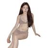 New Thai pure lust sweet girl plaid lace split swimsuit female sexy slim hot spring vacation bikini
