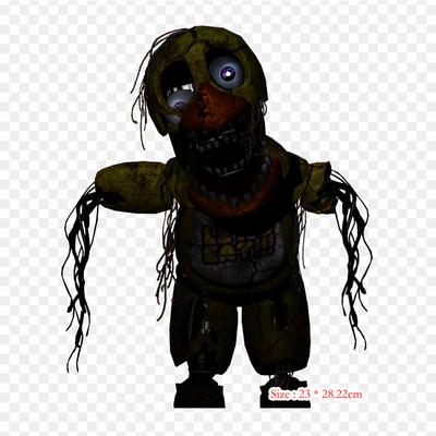 Fnaf 2 Broken Chica Five Nights At Freddy's 2 Five Nights At Freddy' Bügelbild zum Aufbügeln für Kleidung, T-Shirt, Tasche, Wärmeübertragungsaufkleber zum Aufbügeln