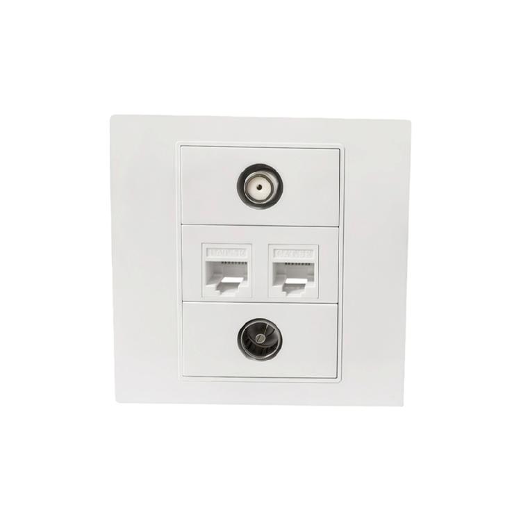 

Multimedia Outlet Panel For Various Connectors TV9.5 RJ45 CAT6/CAT5E F-Type Faceplate for Ethernet/TV Coaxial Cable