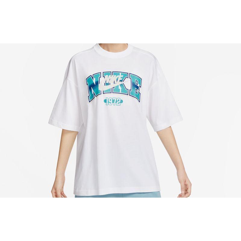 Nike Printed Round Neck Loose Casual Sport Short Sleeve T-Shirt Women Tops White FQ7011-100