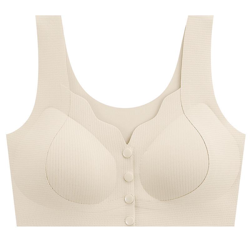 Plus Size Seamless Front Closure Push-Up Sports Bra for Small Breasts