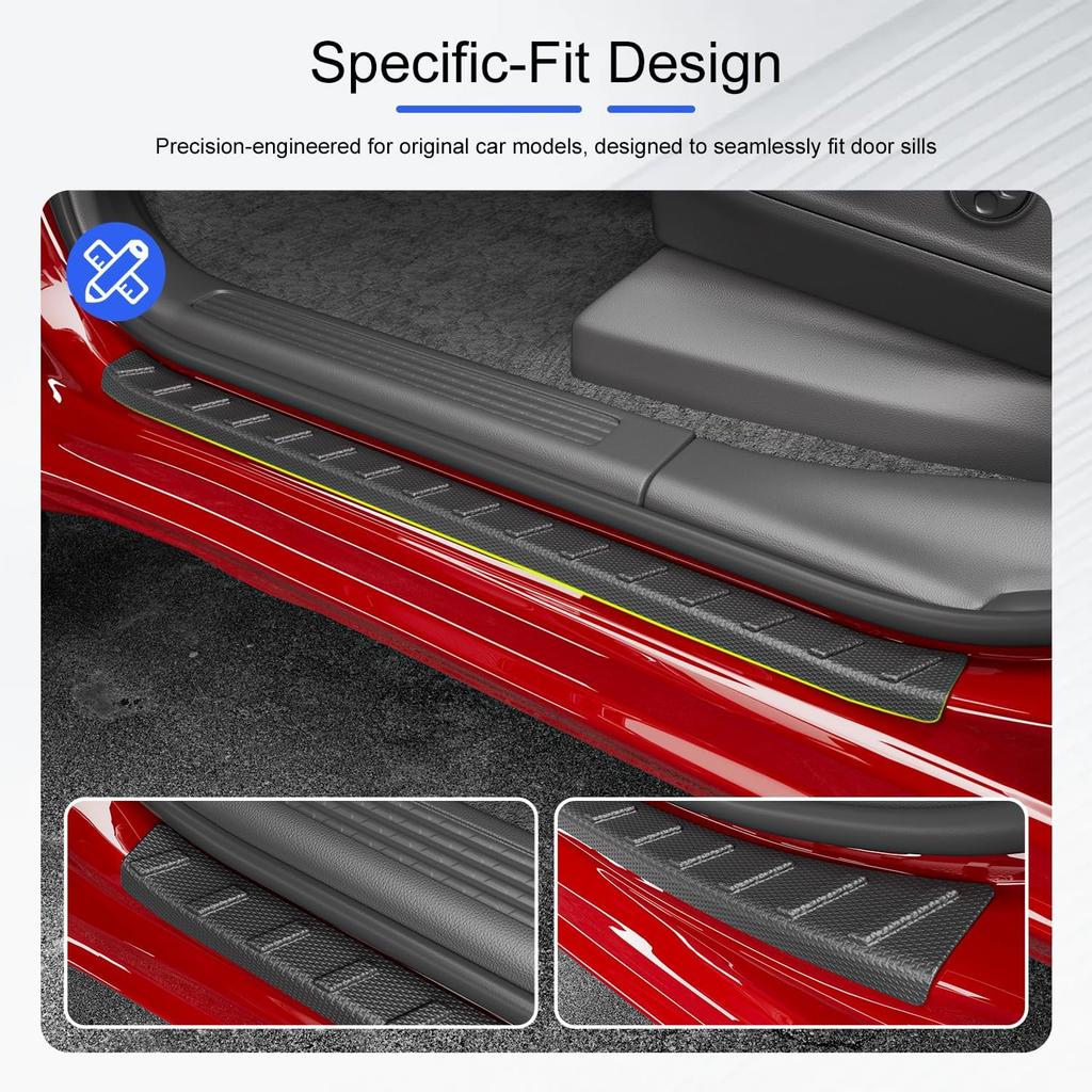 Exterior Door Sill Protector Compatible With -2025 Dodge Ram 1500 Car Sill Guard TPE Car Door Protector Replacement For -2025 Dodge Ram 1500