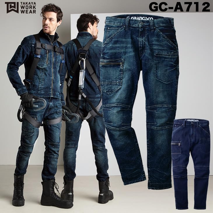 Takaya Denim Cargo Pants GCA712 Stretch Work Unisex All-Season Pants, Grancisco, <028-gca712> (3L, SP-Special)