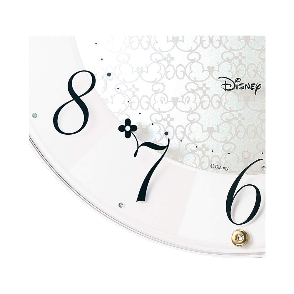 Seiko Clock Wall Clock, Character Design, Adult, Disney Mickey Mouse & Minnie Mouse, Radio Controlled, White Pearl Finish, Diameter 327 x 46 mm, FS513