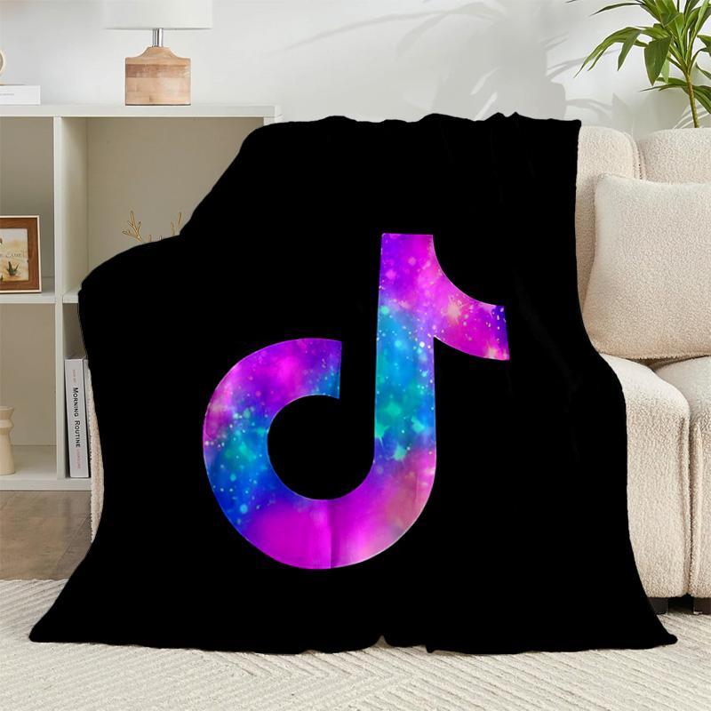1 Adet Neon Müzik Notalı Flanel Battaniye Hediye, Hem Kadın Hem Erkek İçin Uygun, Yumuşak, Yataklar ve Kanepe İçin İdeal, Doğum Günü veya Noel Hediyesi