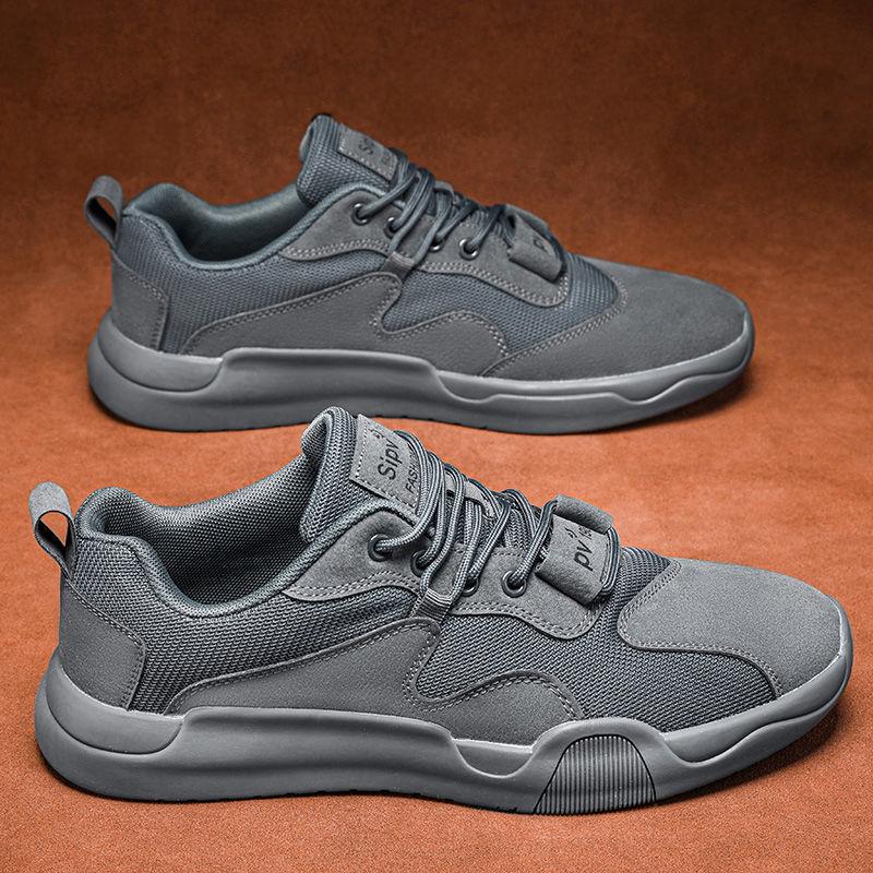 

Men s shoes new retro soft sole lace-up trendy shoes mesh breathable and comfortable sports and leisure shoes 39 серый