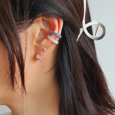 Women's 92.5 Silver Gorgeous Cubic Zirconia Ear Cuff Earrings