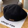 Retro Solid Color Beret Hat For Women Autumn Spring British Style Cotton Octagonal Newsboy Cap All-match Painter Artist Hats