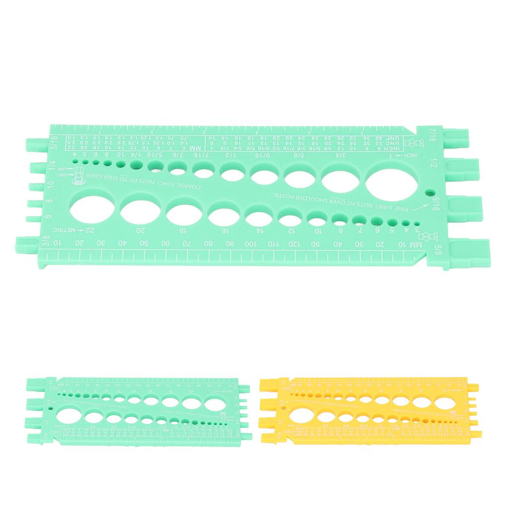 Bolt Measuring Tool Plastic Integrated Portable Inch and Millimeter Scale Nut Bolt Thread Gauge