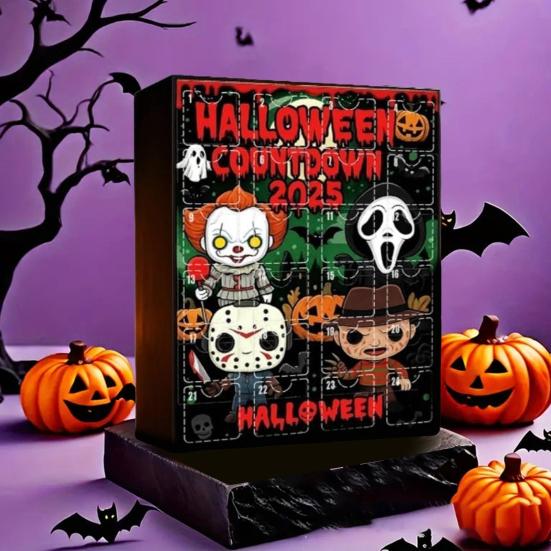 2025 Halloween Advent Calendar 24-Day Countdown Calendar Collectible Horror Movie Dolls Decor for Home Car