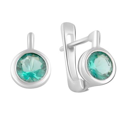 Boucles d'oreilles en argent avec nano émeraude 1,275 ct (2092520)