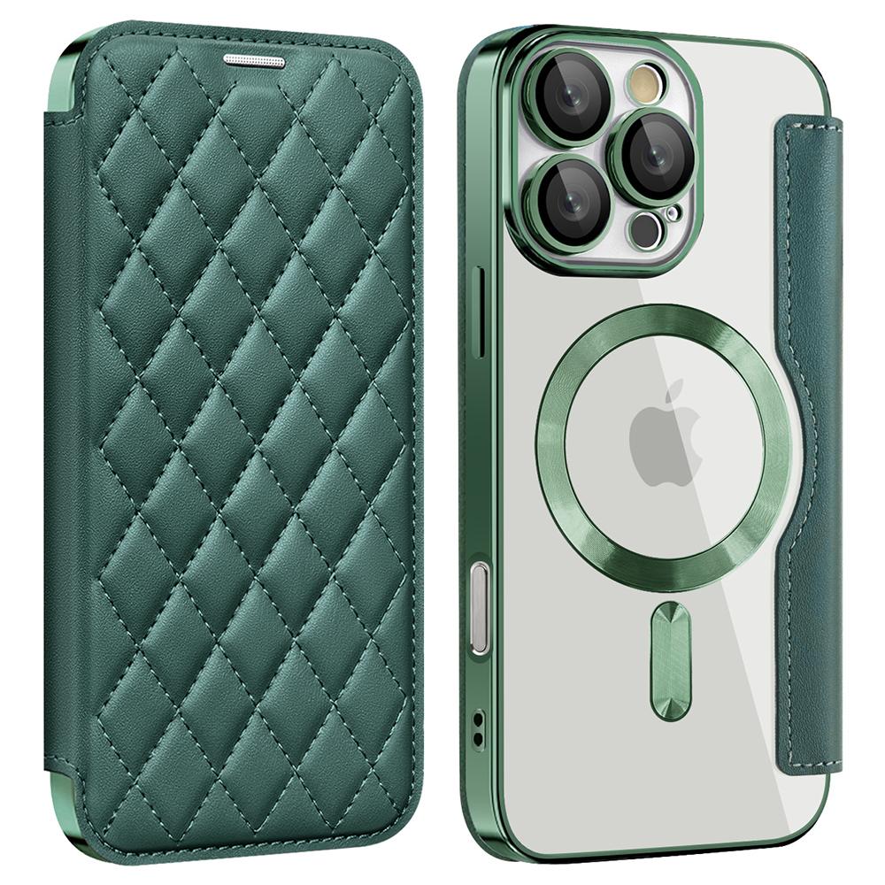 For iPhone 16 Pro Max Magnetic Case Card Slots RFID Blocking Leather Phone Cover