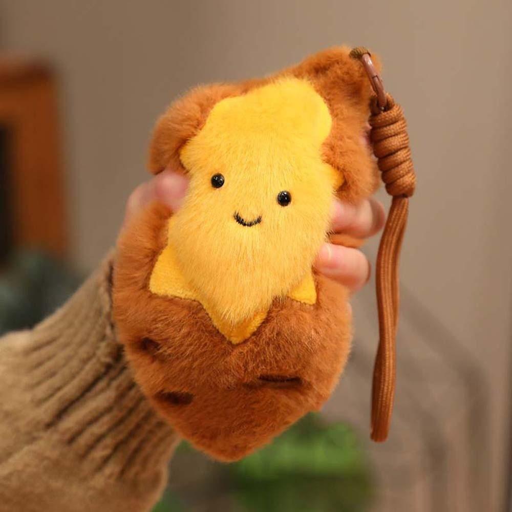 Soft Roasted Sweet Potato Pendant PP Cotton Plush Doll Key Ring Creative Sweet Potato Keychain Men