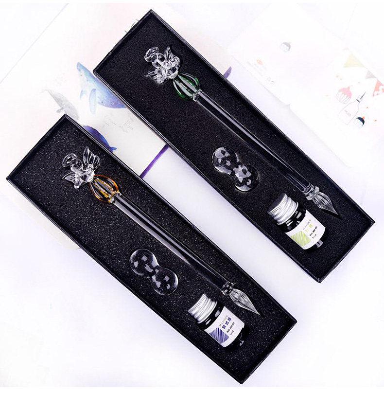 Farbige Glas-Dip-Feder Geschenkbox - Signatur & Kreativer Swatch-Stift