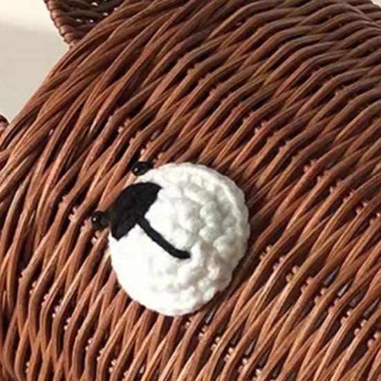 Krabice na kapesníky Poutavá Pevná konstrukce Ratanový Krásný medvídek Držák na kapesníky Stolní ozdoba pro domov