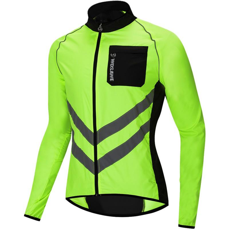 1 Windproof Water-Resistant Reflective Cycling Jacket Men Women Lightweight UV Protection Long Sleeve Outdoor Riding Apparel