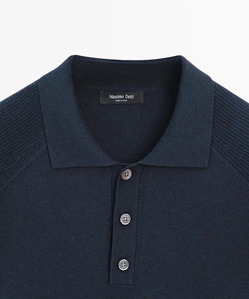 Masimodutti Cotton Blend Knit Polo Sweater