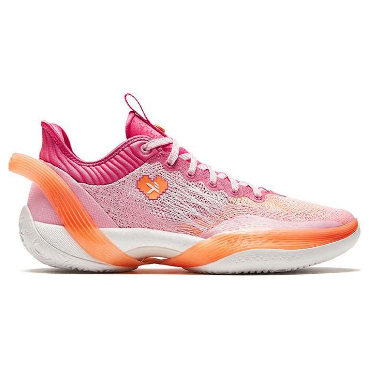 New Anta Three point Rain1.0 Breathable Low Top Basketball Shoes Women's Pink 922411102S-4