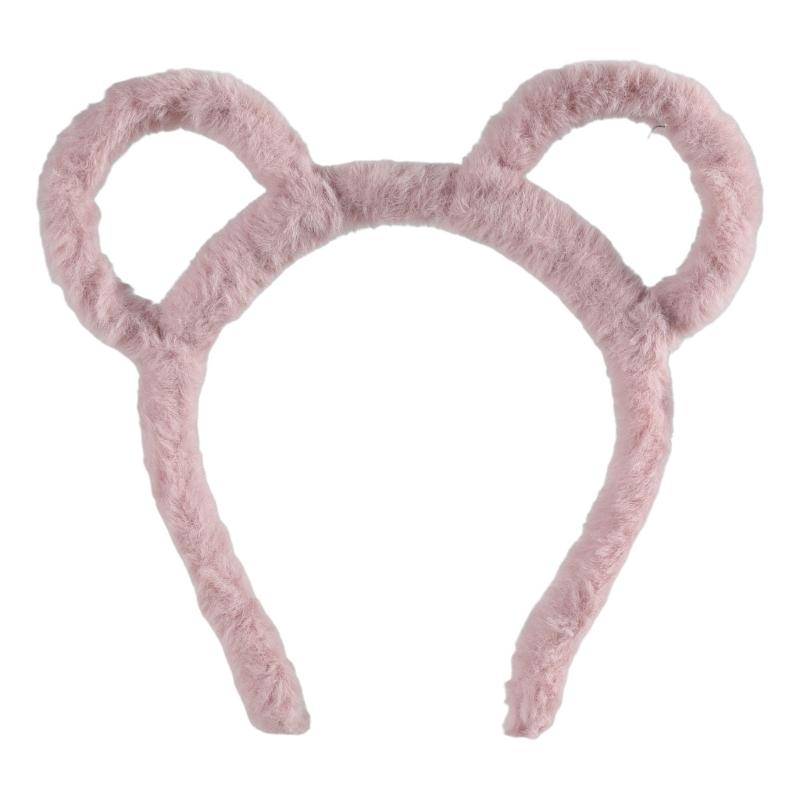 Soft Bear Ears Headbands Plush Mouse Hair Hoop for Washing Face Cartoon Animal Hairbands Halloween Costume Cosplay Headpiece