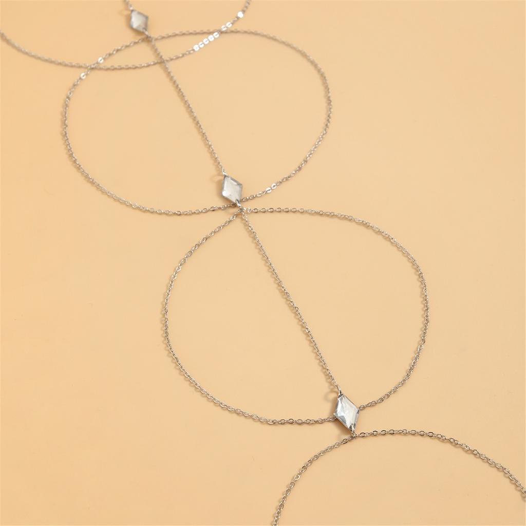 Multilayer Lace Styes Chain Alloys Tassels Leg Chain Trend Meshes Thigh Chain for Women Fashionable Accessory