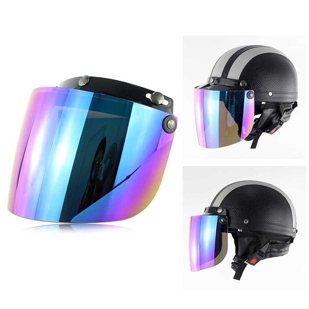 Visiera Durevole Antivento a 3 Bottoni per Caschi da Moto Ribaltabile Su Giù Aperto Antiabbagliante Accessori per Casco