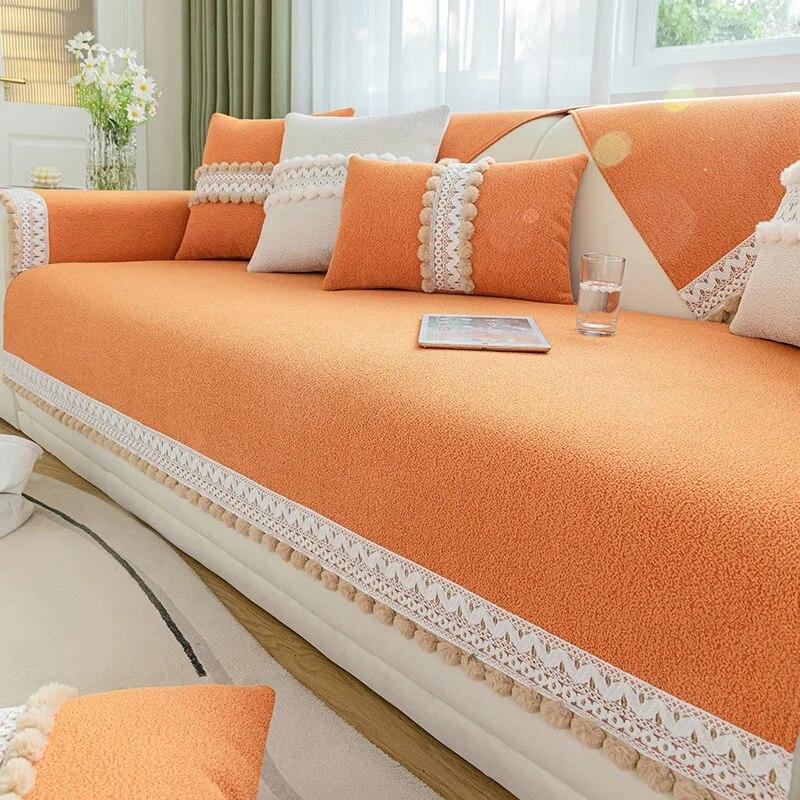 Fresh Chenille Sofa Cushion  New All Seasons Universal Cushion Blanket Non-slip Sofa Cover Cover Cloth Towel