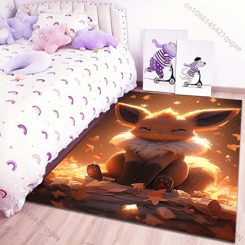 Classic 17 Styles P-Pokemon Eevee Cartoon Carpets Rug for Living Room Bedroom Bedside Floor Mat Area Rug Home Decor Potdemiel