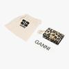 Ganni Leopard Print Butterfly Logo Flap Card Wallet A6545 943
