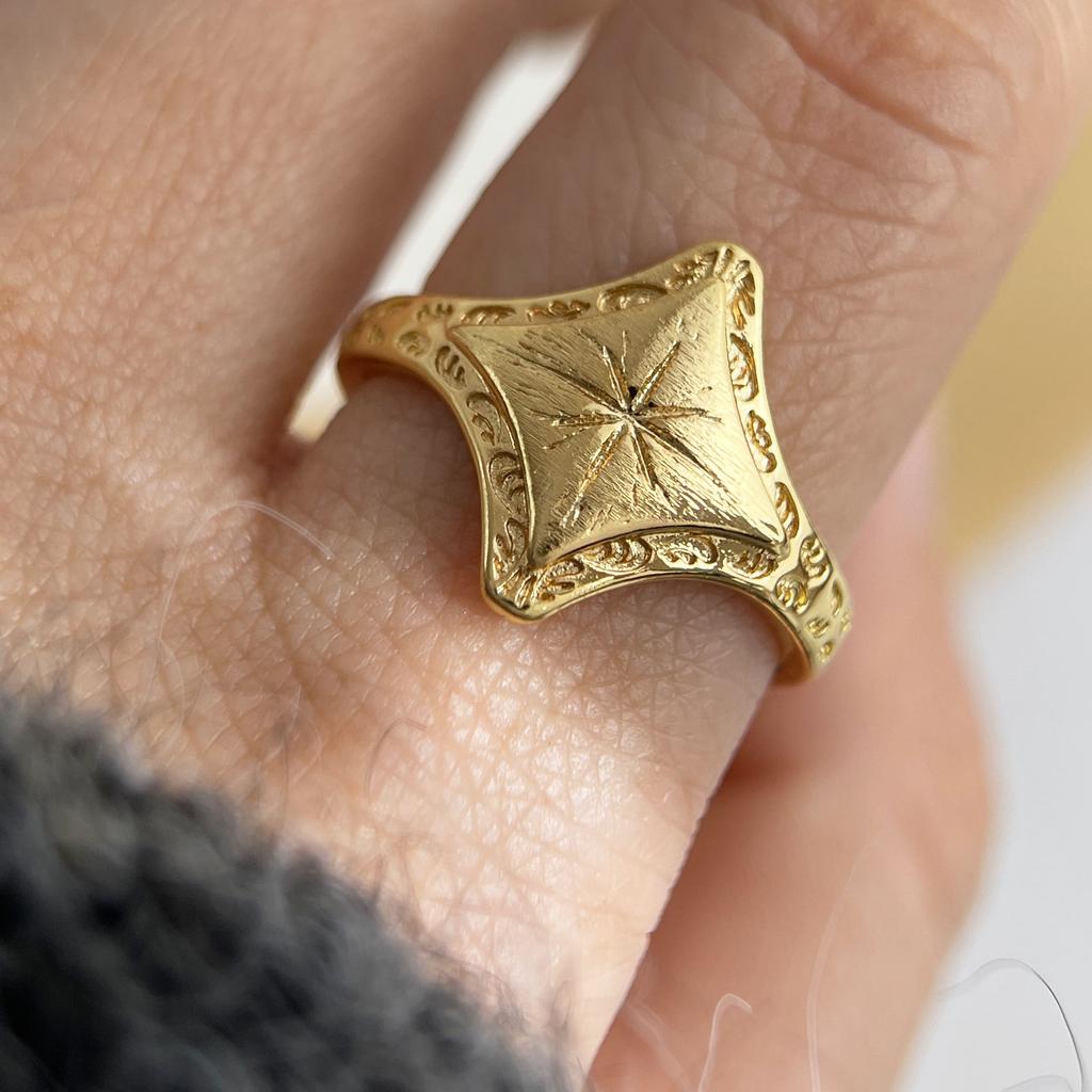 925 Sterling Silver Rings for Women Couple Minimalist Handmade Simple Gold Star Ring Fine Jewelry Gift Prevent Allergy