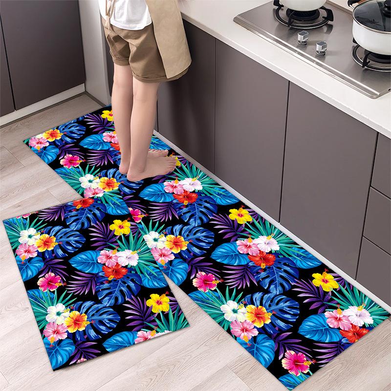 Kitchen Rugs Print Non-Slip Thick Cushioned Kitchen Mat Comfort Standing Mat for Kitchen