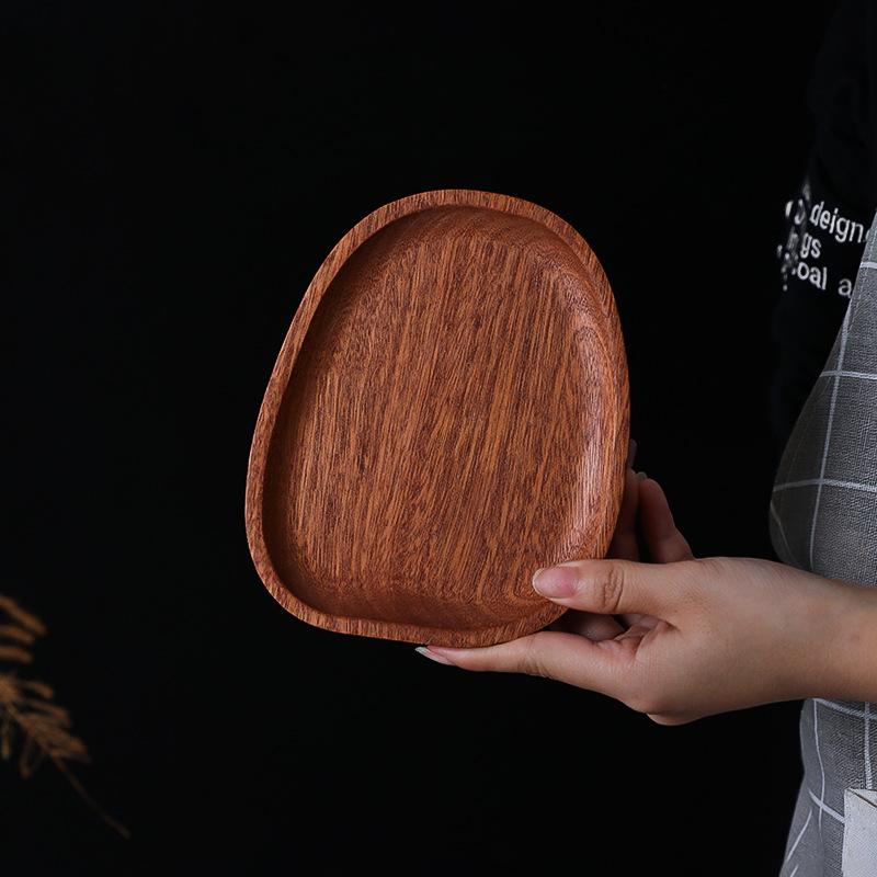 1 stück Ganze Holz Akazie Unregelmäßigen Oval Massivholz Platte Obst Gerichte Steak Pasta Tablett Dessert Teller Geschirr