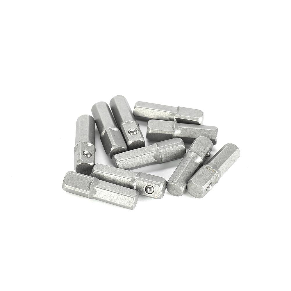 10 Stück Stecknussadapter Konverter 25mm 1/4" Sechskant auf 1/4" Vierkantantrieb Metall