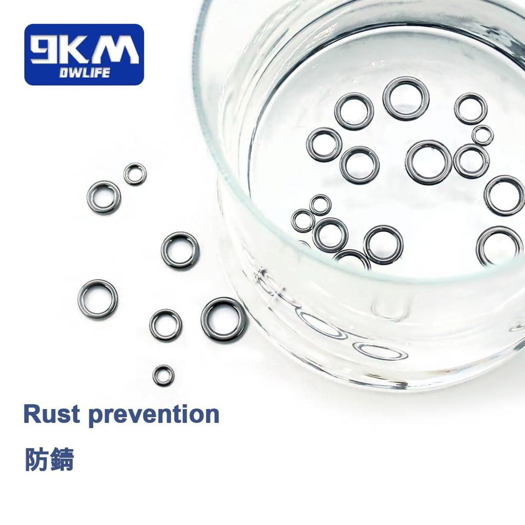 9KM DWLIFE Solid Rings 100pcs High Strength Stainless Steel Rings Value Fishing Lure Connectors Freshwater Saltwater 2#