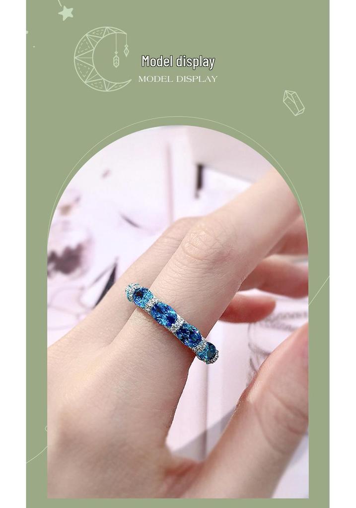 European & American S925 Sterling Silver Ring with Multicolor Gemstones, Paved Diamonds, Ruby, Green Stone & Synthetic Spinel