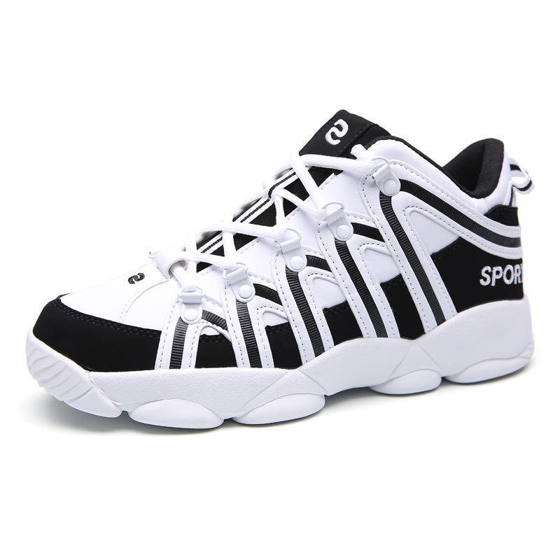 

2025 новые мужские и женские дышащие спортивные кроссовки, повседневная обувь на платформе для пар, универсальные кроссовки для бега для родителей и детей 34 белый