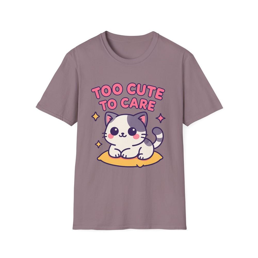 Unisex Softstyle T-Shirt Scottish Fold Kitten Funny Too Cute to Care Diva Cat S