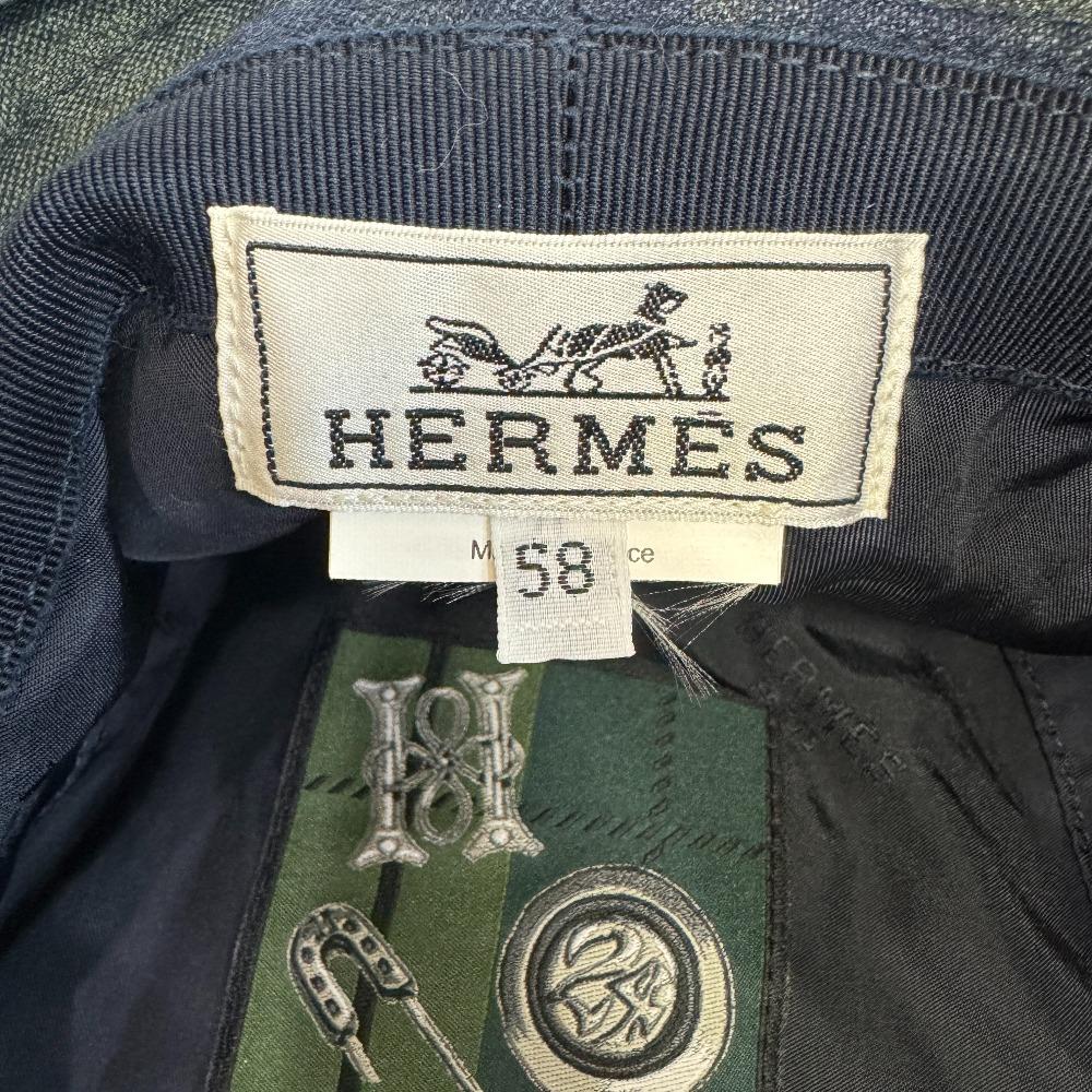 Hermes Bucket Hat Fabric Hat Green Fabric Used