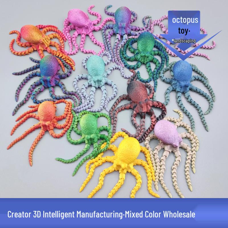 

3D-печатная шарнирная фигурка осьминога: Креативный подарок ручной работы 27CM Octopus | Random Color