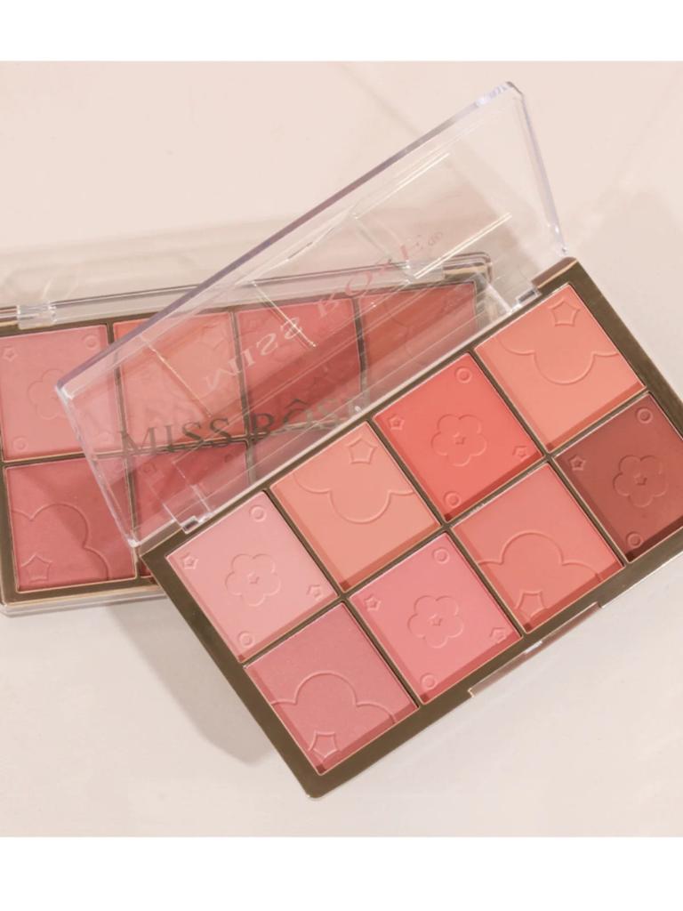 Missrose8 Color Blush Rouge Eye Shadow Waterproof Sweat-Proof Complexion Improvement Natural Three-Dimensional a Plate of Multi-Purpose Bronze