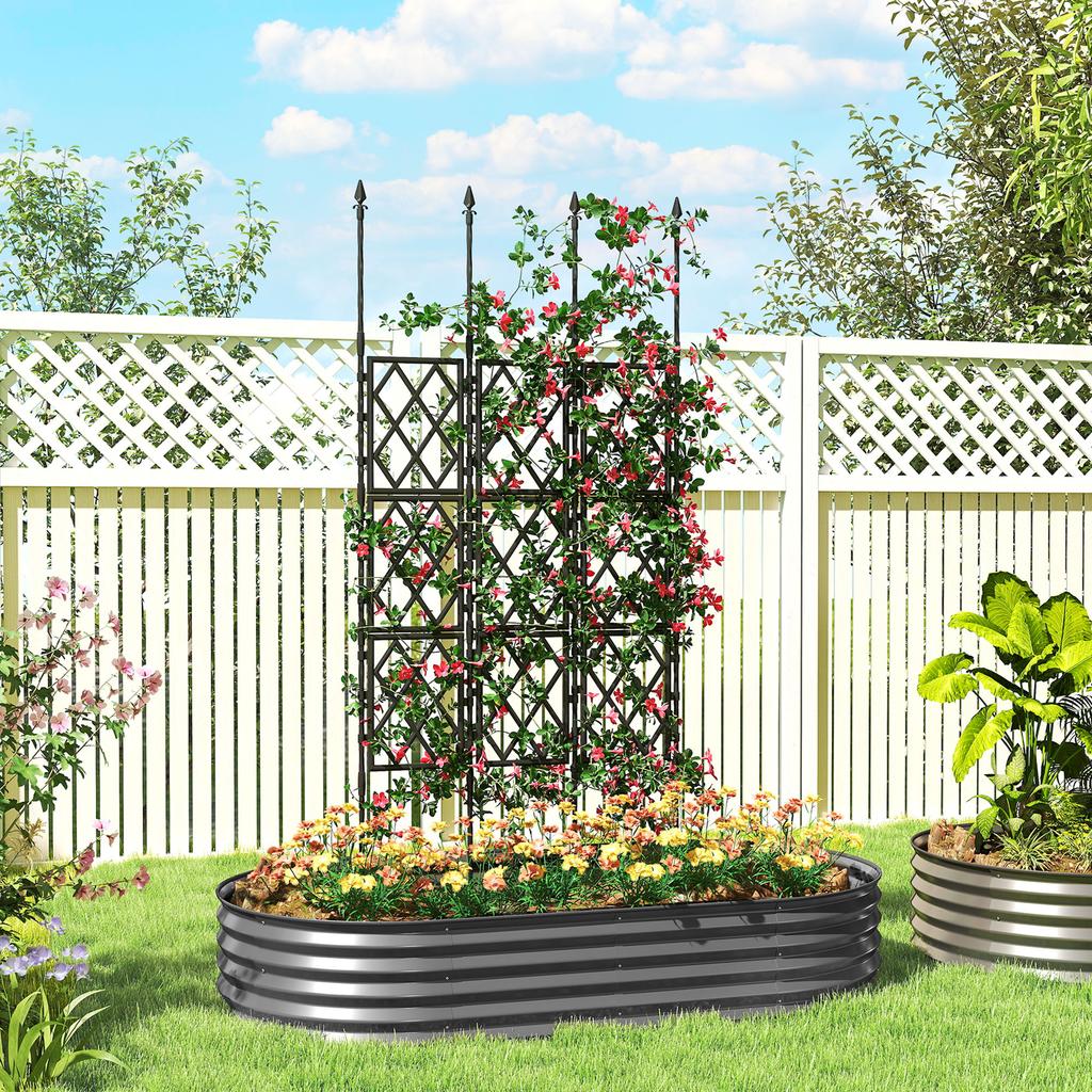 Foldable Garden Trellis, Lattice Climbing Support Trellis for Garden, DIY Assembly, 85 x 197 cm, Black