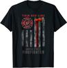 Red Thin Line Firefighter Axe And Flag Gift Unisex T-Shirt