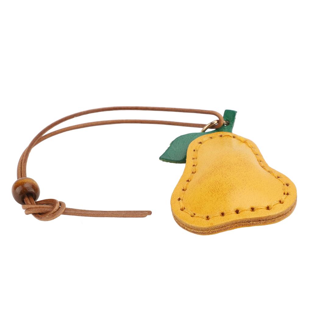 Niedlicher Fruchtanhänger Rindsleder Vintage Dekoration für Schlüsselanhänger Geldbörse Handtasche Handyhülle Birne