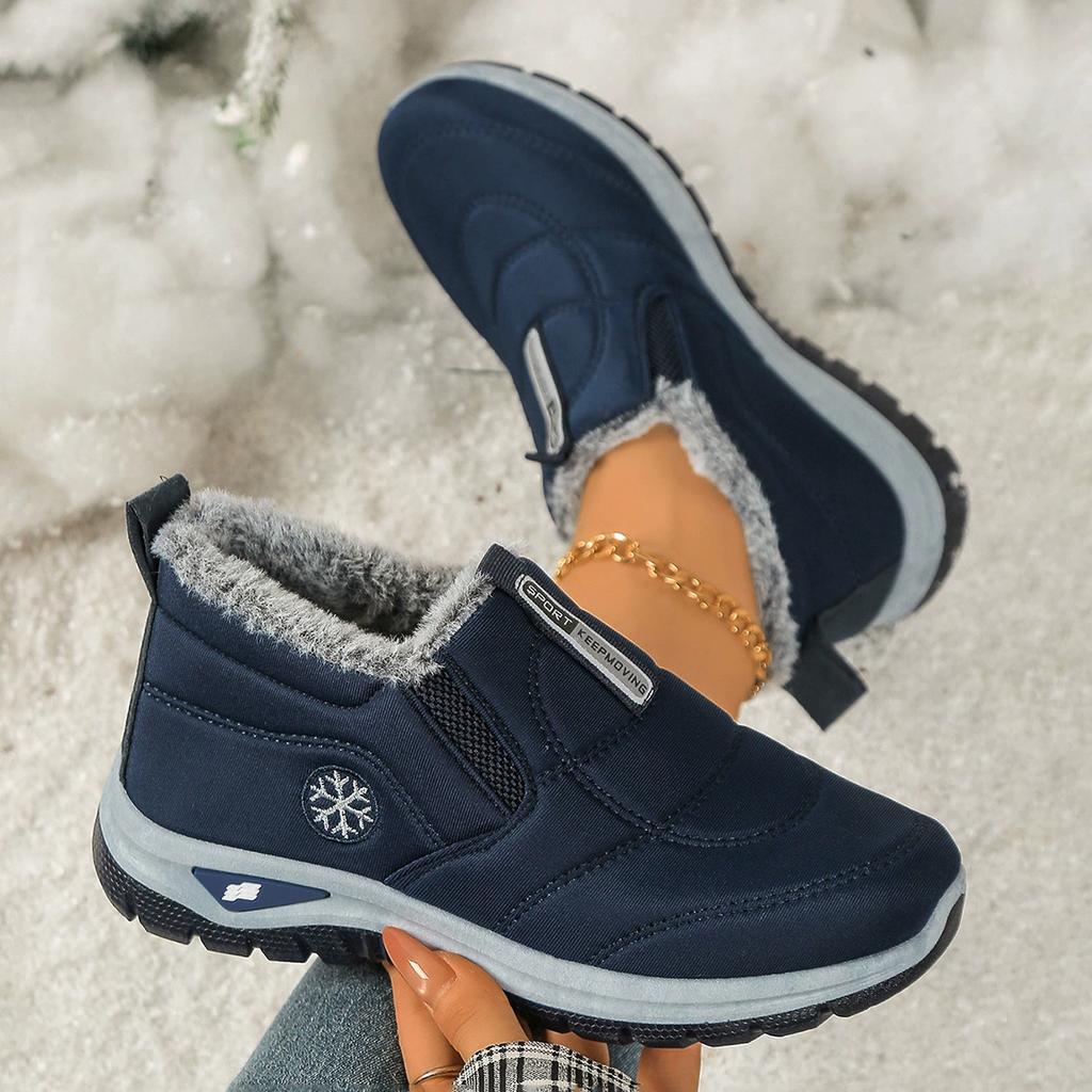 Winter Women's Snow Boots Fleece and Thickened Warm Cotton Shoes Anti-slip Waterproof and Oil-proof Comfortable Mom Shoes