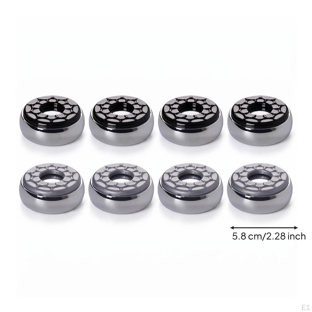 8 Pieces Shuffleboard Table Puck Lids Chrome Center Opening