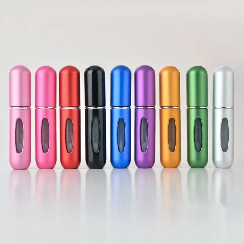 1/5PC 5ml Portable Refillable Perfume Bottle Liquid Empty Container Mini Aluminum Spray Alcochol Atomizer for Travel